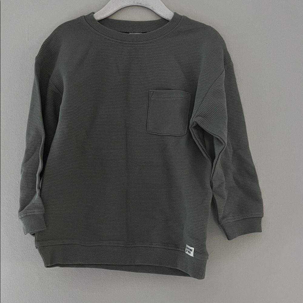 H&M Green Ribbed Sweatshirt 4T - Picture 1 of 5